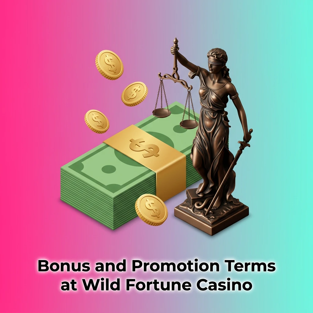 Wild Fortune Casino bonus terms including wagering requirements, time limits, game restrictions, and deposit rules.